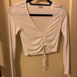 Front-Tie Long Sleeve Crop